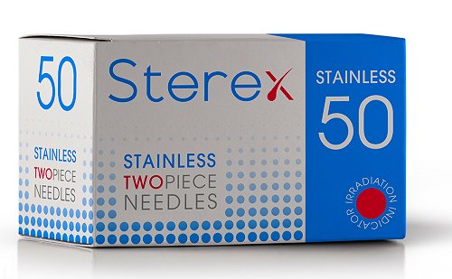 Sterex Stainless Two Piece Needles - F10S Regular - 50 count